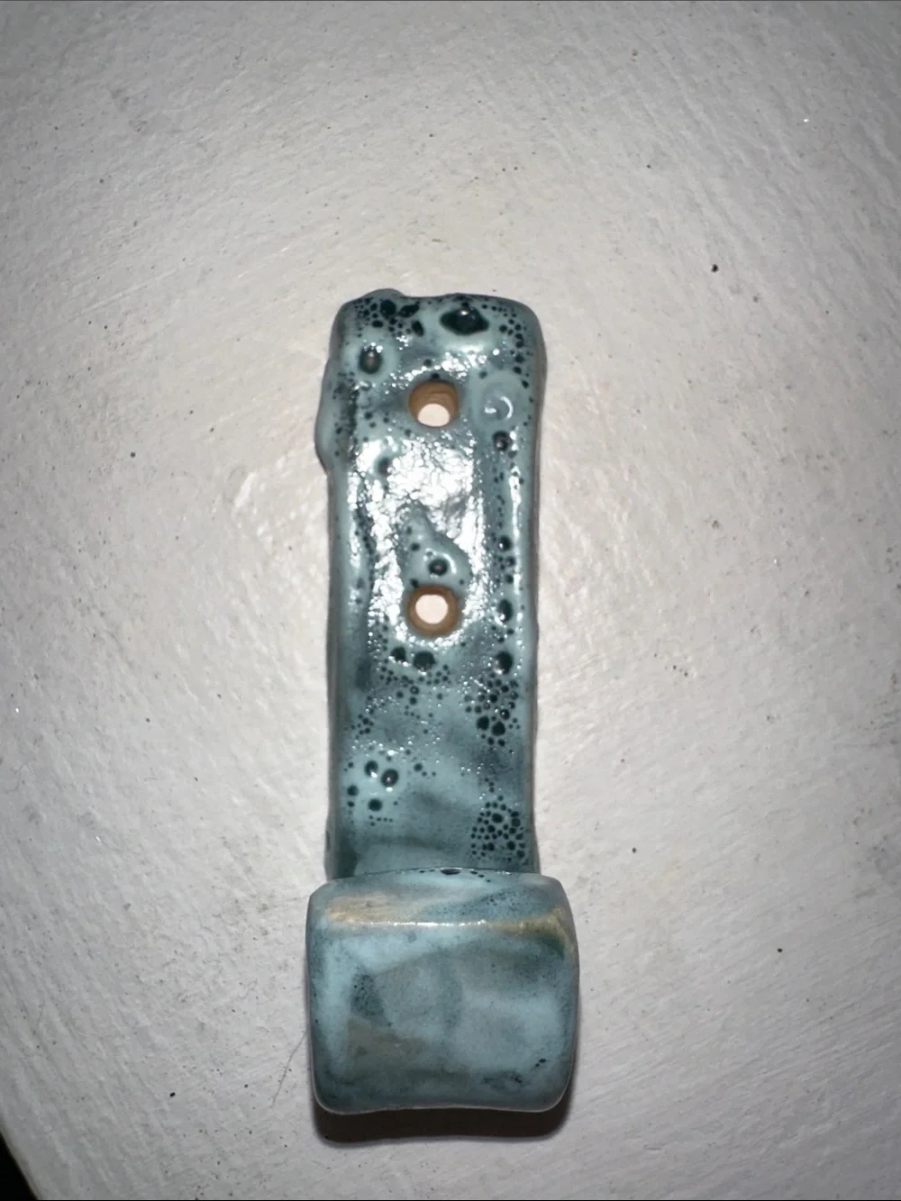 Handmade Ceramic Seafoam Glazed Wall Hooks - Set of 2